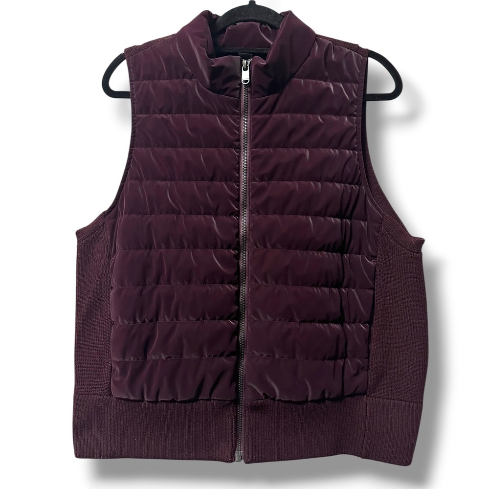 Athleta Hanover Hybrid Vest Puffer Merino Wool Blend Spiced Cabernet XL Gorpcore
